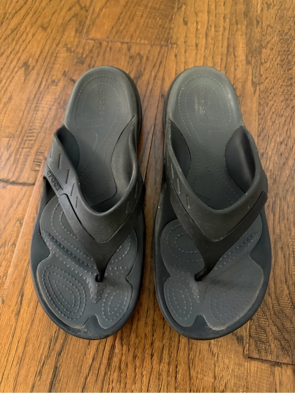 CROCS Dual Comfort Black Modi Sport Flip Flops Men's 12